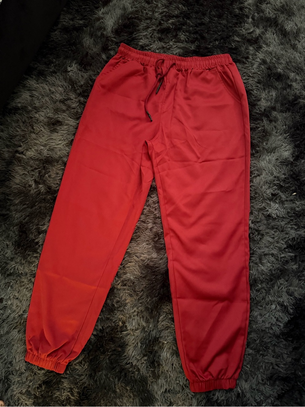 Men's Red Drawstring Jogger Pants